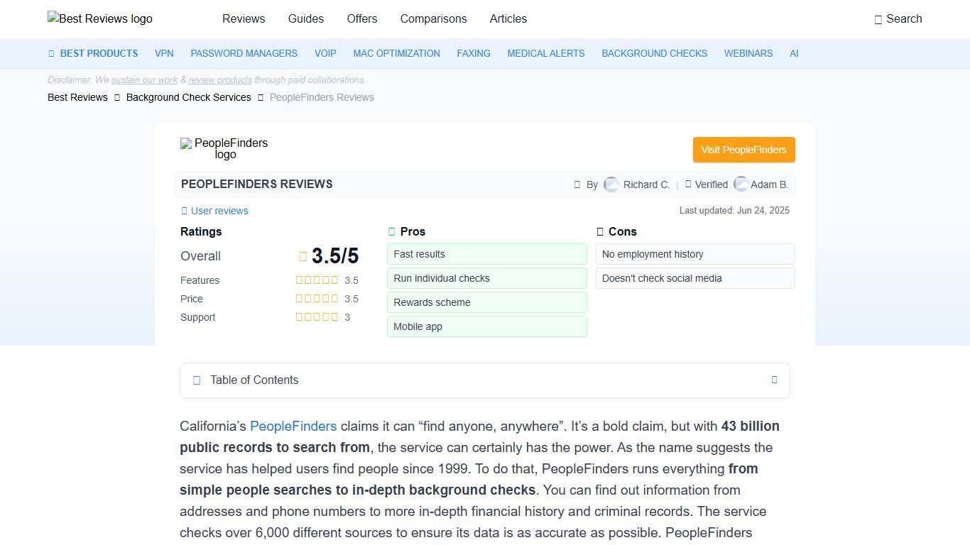 PeopleFinders Reviews 2026 by Experts & Users - Best Reviews